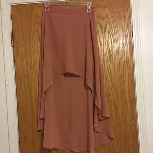 Nude hi-lo skirt